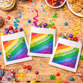 Regenbogen-Geburtstagsstreifen-Konfetti-Party Geschenktütchen