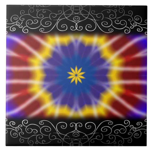 Regenbogen-gefärbte Krawatte Fliese (Vorderseite)