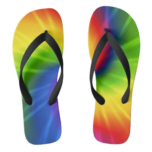 Regenbogen-gefärbte Krawatte Flip Flops (Fußbett)