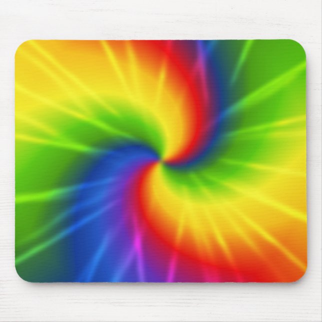 Regenbogen (gefärbte Krawatte) Mousepad (Vorne)