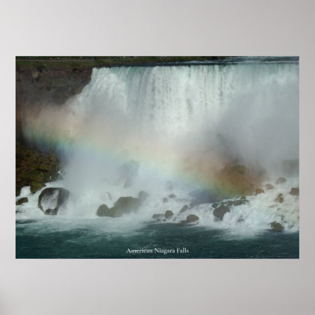 Regenbogen gegen amerikanische Niagarafälle Poster (Vorne)