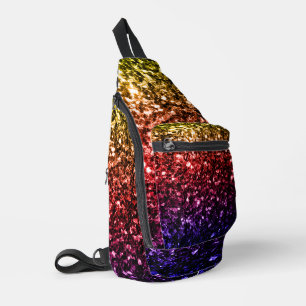 Regenbogen Gelb Rot Lila falsche Funken Crossbody Bag