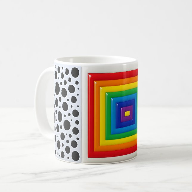 Regenbogen-Geometrie  Kaffeetasse (Vorderseite Links)
