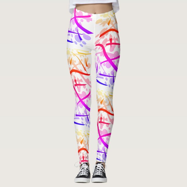 Regenbogen geometrisch - leggings (Vorderseite)