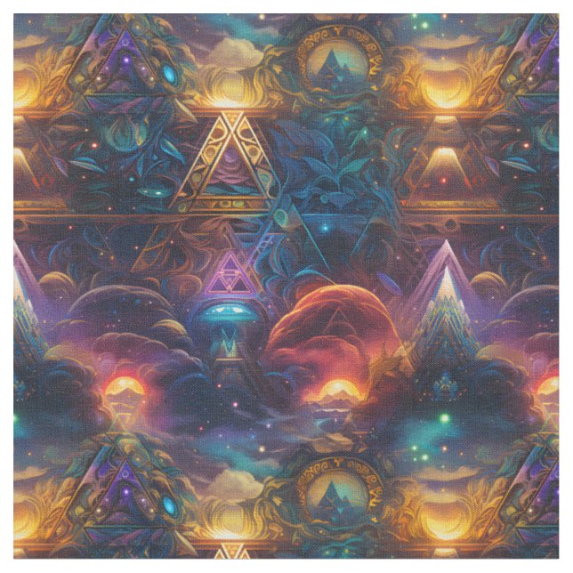 Regenbogen-Geometrisches-Abstrakt Stoff (Nahaufnahme)