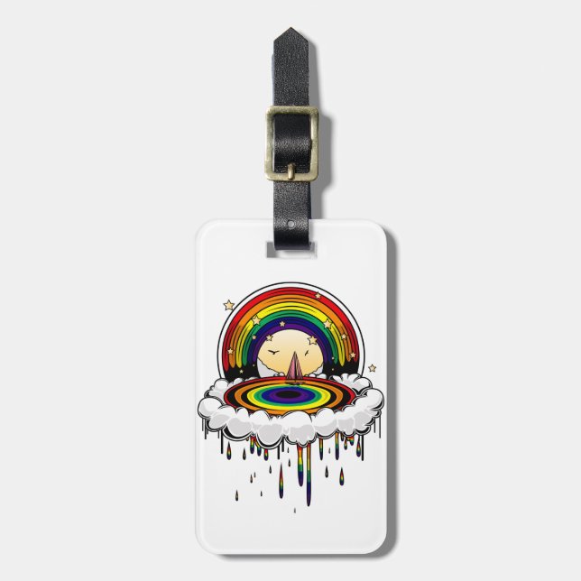 Regenbogen Gepäckanhänger (Vorderseite vertikal)