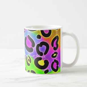 Regenbogen Gepard Leopard Farbe Glamour Kaffee Tas Tasse