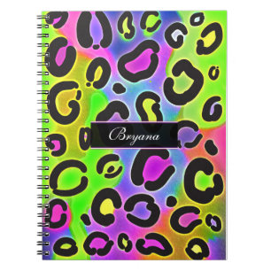 Regenbogen Gepard Leopard Farbe Notizbuch Journal Notizblock