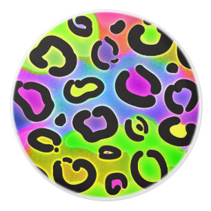 Regenbogen Gepard Leopard Print Bunt Hell Keramikknauf