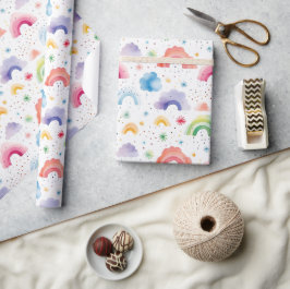 Regenbogen-Geschenkpapier, Farbige Geschenkverpack Geschenkpapier