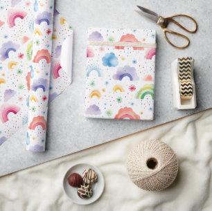 Regenbogen-Geschenkpapier, Farbige Geschenkverpack Geschenkpapier