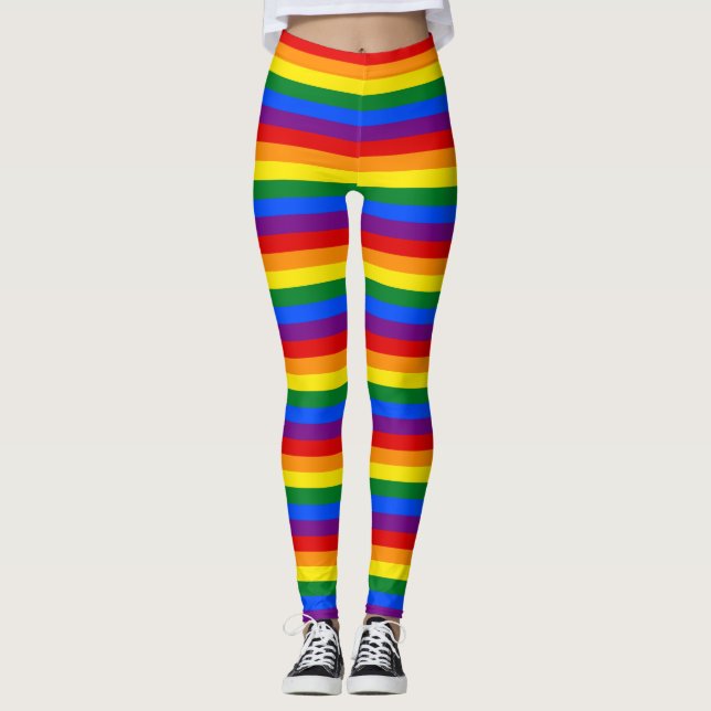 Regenbogen gestreift leggings (Vorderseite)