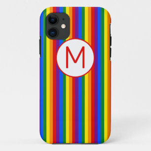 Regenbogen gestreift mit Monogramm Case-Mate iPhone Hülle