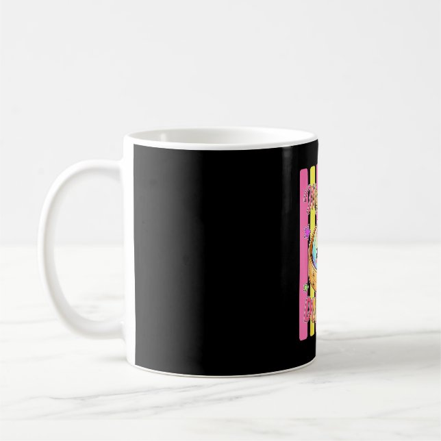 Regenbogen gestreifter kleiner Klops Klops kuschel Kaffeetasse (Links)