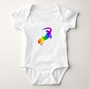 Regenbogen gestreifter Salamander Baby Strampler