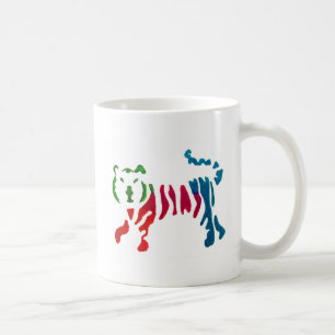 Regenbogen gestreifter Tiger Kunst Kaffeetasse