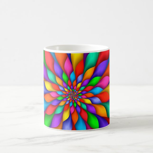 Regenbogen-gewundene Blumenblatt-Blumen-Tasse Kaffeetasse (Mittel)