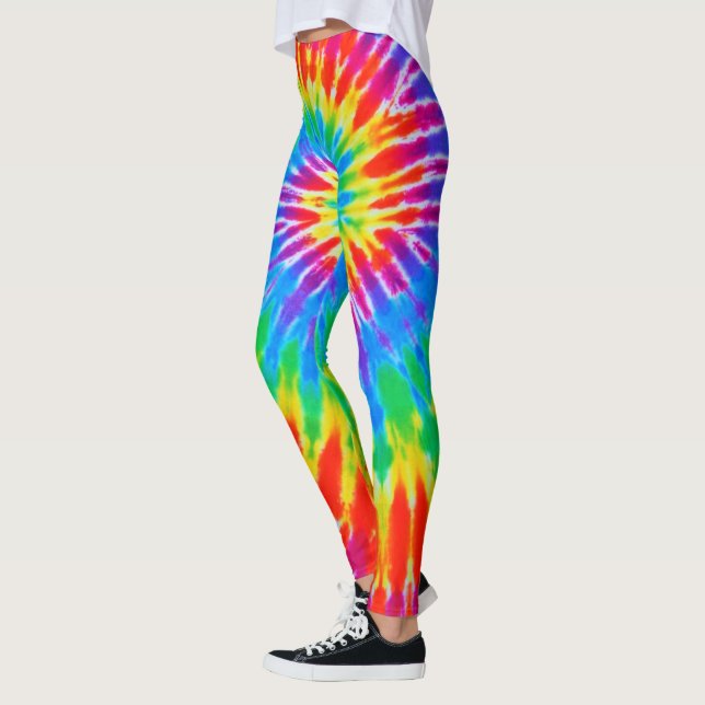 Regenbogen-gewundene gefärbte Krawatte Leggings (Links)
