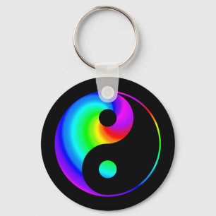 Regenbogen gewundener Yin Yang Schlüsselanhänger