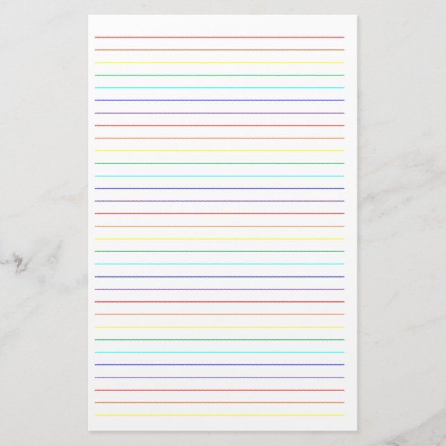 Regenbogen gezeichnetes einfaches stationäres briefpapier (Vorderseite)