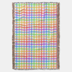 Regenbogen-Gingham-Karo geometrisches Muster Decke