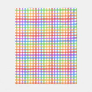 Regenbogen-Gingham-Karo geometrisches Muster Fleecedecke
