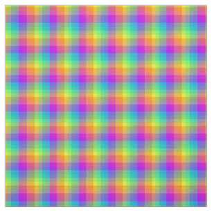Regenbogen-Gingham Stoff