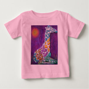 Regenbogen-Giraffe Baby T-shirt