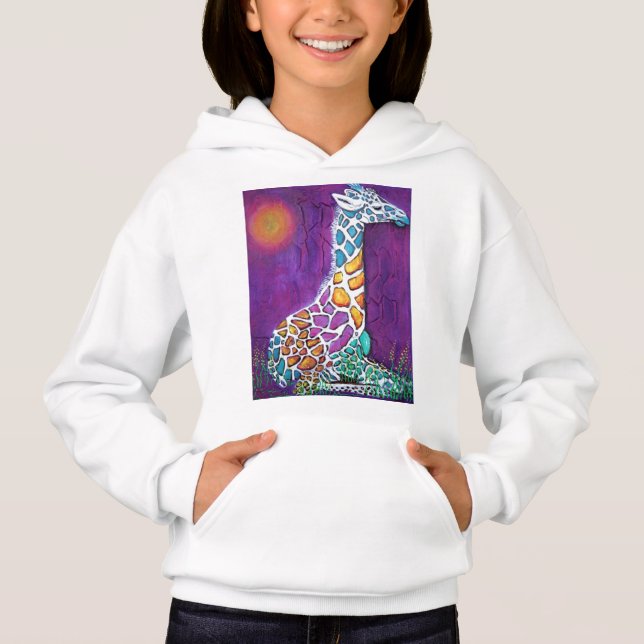 Regenbogen-Giraffe Hoodie (Vorderseite)