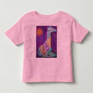 Regenbogen-Giraffe Kleinkind T-shirt