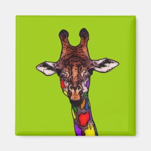Regenbogen-Giraffe Magnet
