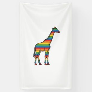 Regenbogen-Giraffe Vintage-Stich-Vektor-Design_1 Banner