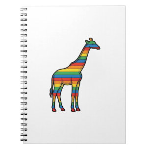 Regenbogen-Giraffe Vintage-Stich-Vektor-Design_1 Notizblock