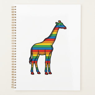 Regenbogen-Giraffe Vintage-Stichvektor-Design_1 Planer