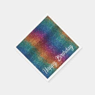 Regenbogen Glanz Metallisch Elegant Alles Gute zum Serviette