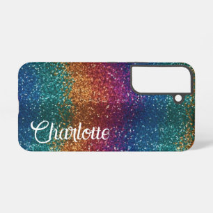 Regenbogen Glanz Metallisch Elegant Personalisiert Samsung Galaxy Hülle