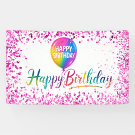 Regenbogen Glitter Alles Gute zum Geburtstag Banner