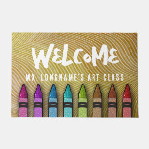 Regenbogen Glitter Buntstifte Lehrer Klassenzimmer Fußmatte