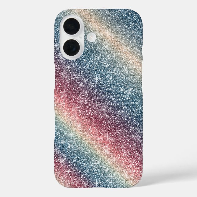 Regenbogen Glitter  Case-Mate iPhone Hülle (Rückseite)