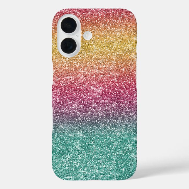 Regenbogen Glitter  Case-Mate iPhone Hülle (Rückseite)