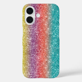 Regenbogen Glitter iPhone 16 Hülle