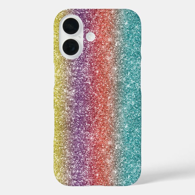 Regenbogen Glitter  Case-Mate iPhone Hülle (Rückseite)