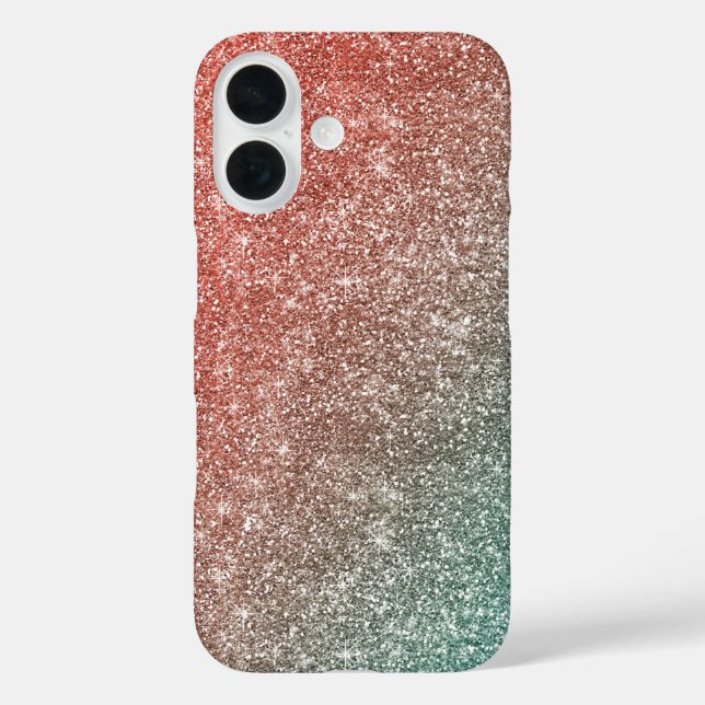 Regenbogen Glitter  Case-Mate iPhone Hülle (Rückseite)