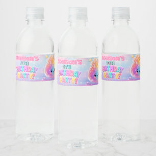 Regenbogen Glitter-Dumpling-Squishies Geburtstagsf Wasserflaschenetikett