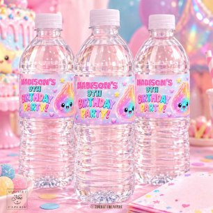 Regenbogen Glitter-Dumpling-Squishies Geburtstagsf Wasserflaschenetikett