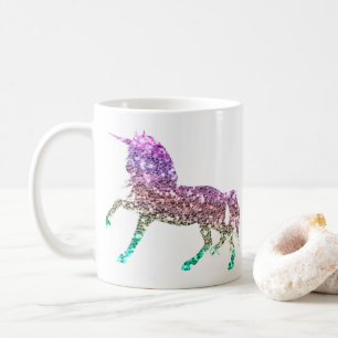 Regenbogen Glitter Funkel Einhorn Schillernde Tass Kaffeetasse