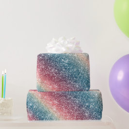 Regenbogen Glitter  Geschenkpapier