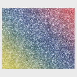 Regenbogen Glitter  Geschenkpapier