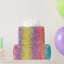 Regenbogen Glitter  Geschenkpapier