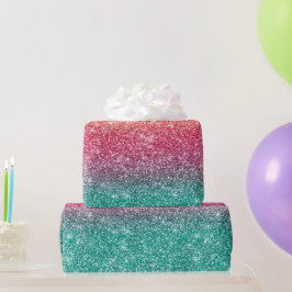 Regenbogen Glitter  Geschenkpapier